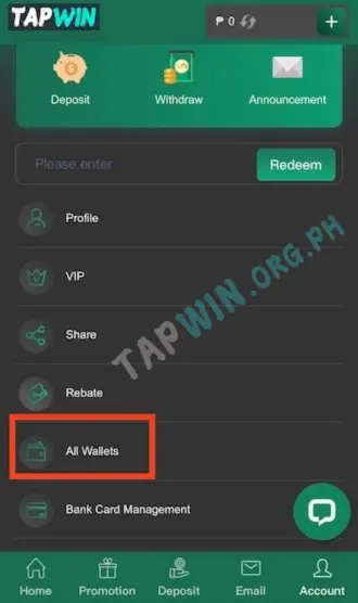 Withdraw Tapwin